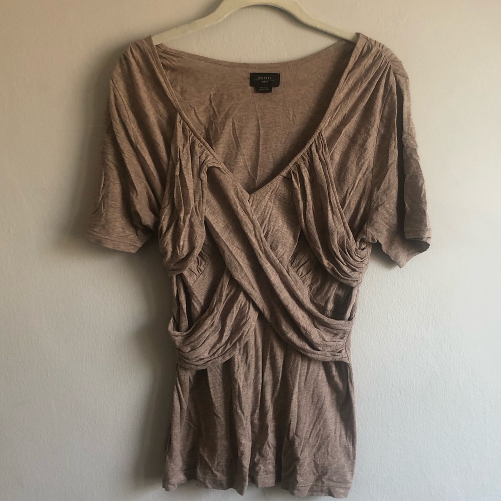 Anthropologie Deletta Criss Cross Scoop Neck Sz M